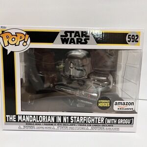 Funko Pop! Star Wars The Mandalorian in N1 Starfighter with Grogu #592 Exclusive